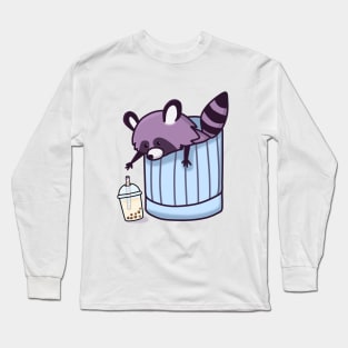 Little Racoon Loves Boba! Long Sleeve T-Shirt